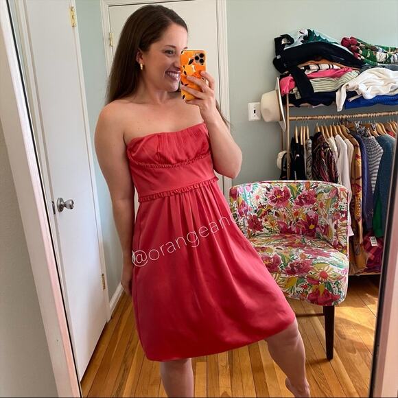 NWT BCBGMAXAZRIA Pink Mini Strapless Dress 6 - Picture 5 of 8